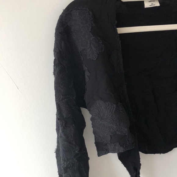 Aritzia Wilfred textured black tie top. Size XXS. - Picture 4 of 4